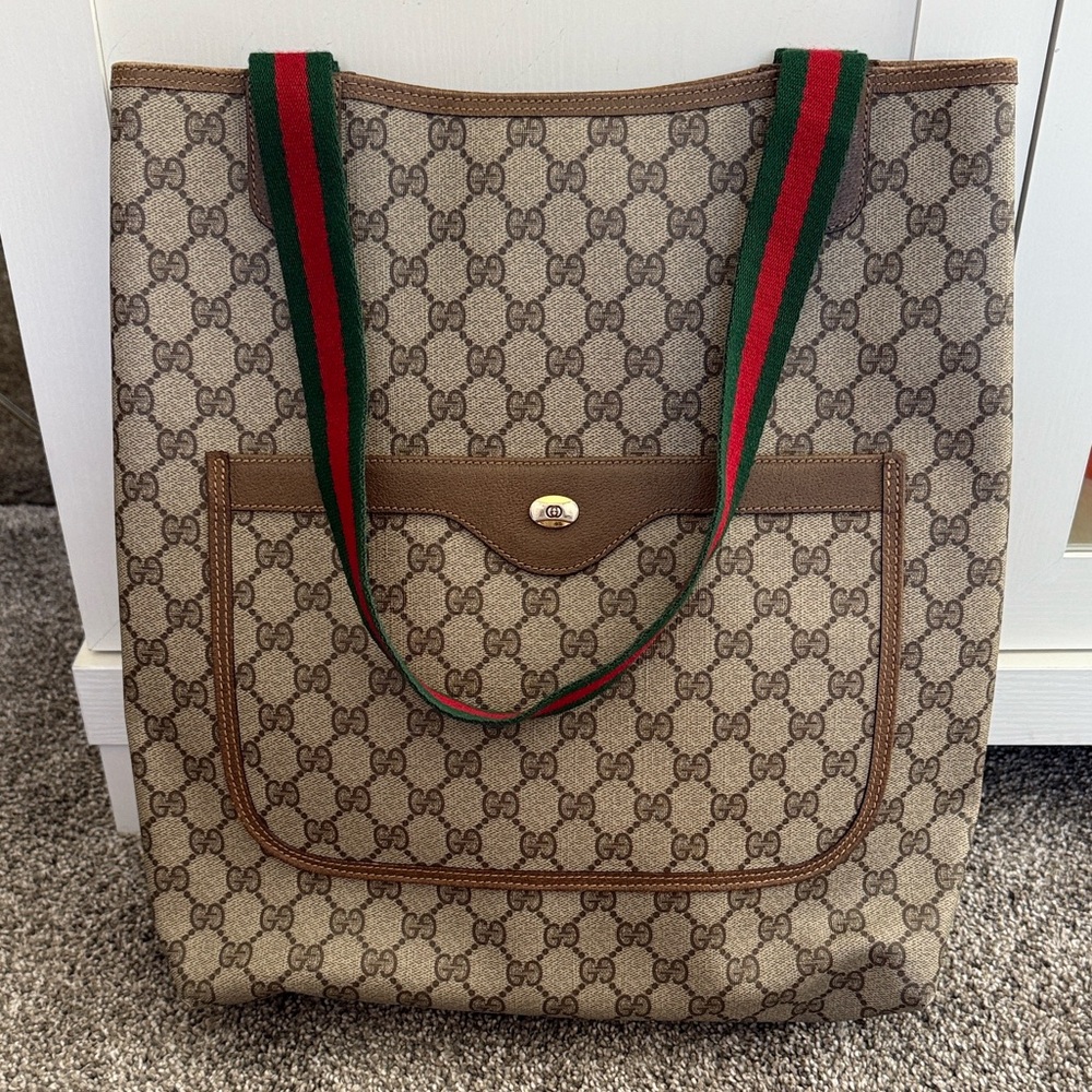 Gucci Beige and Brown Monogram Tote